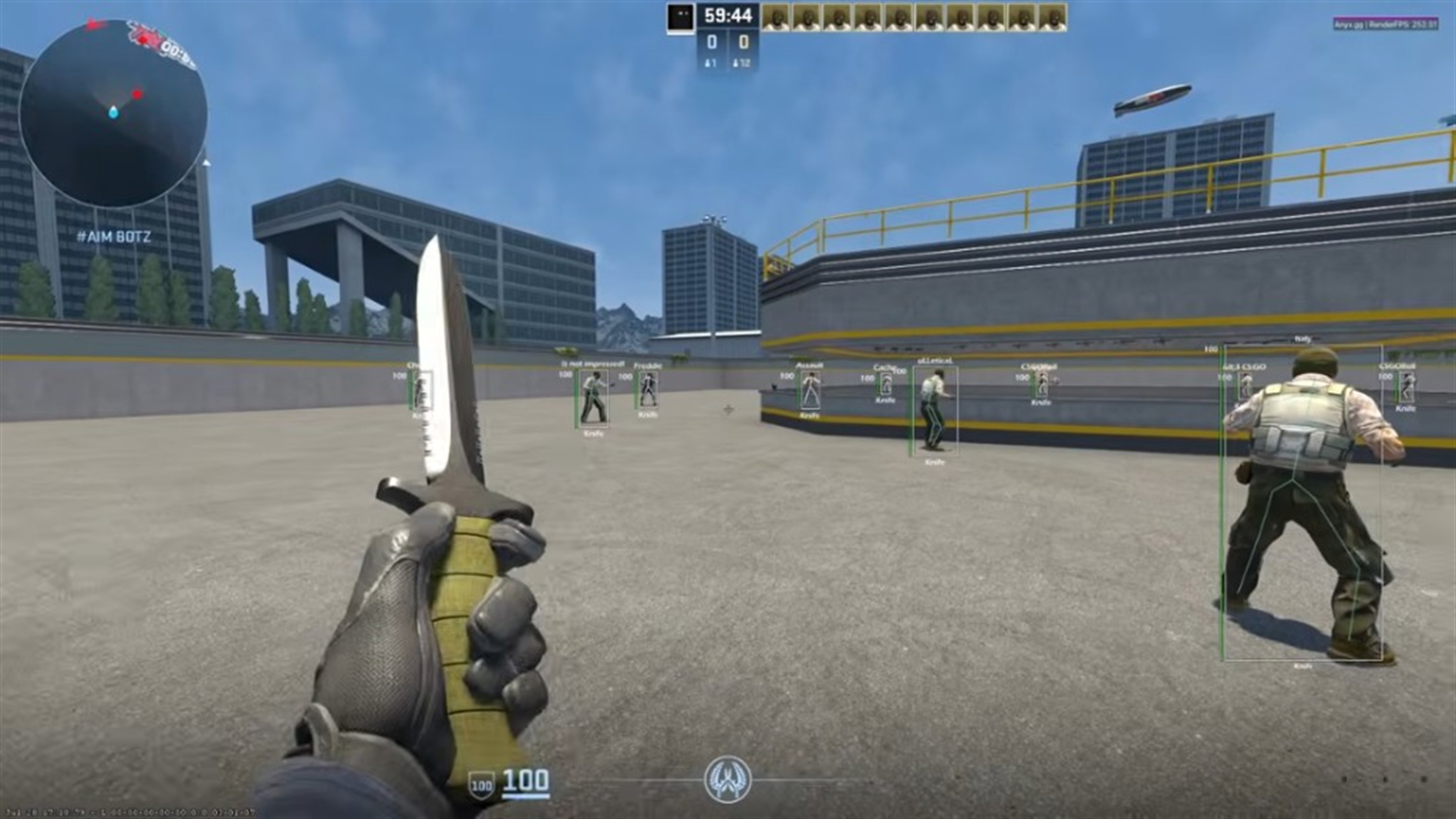 CS2 skeleton outlines on players while holding a knife